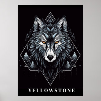 Yellowstone Wolf Poster Art