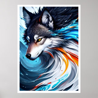 Yellowstone Wolf Poster Art 