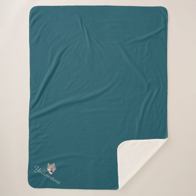 Yellowstone Wolf Sherpa Blanket Throw (Front)