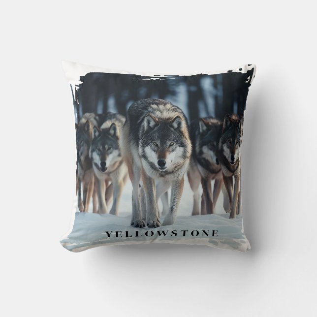 Yellowstone Wolves Cushion (Front)