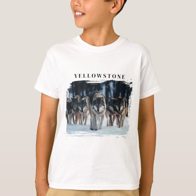 Yellowstone Wolves Kids T-Shirt (Front)