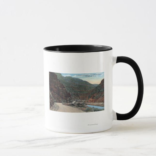 Yellowstone, WY - Yellowstone Highway and Wind 2 Mug (Right)
