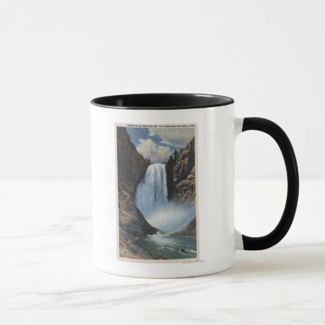 Yellowstone, WYLower Falls from Below View Mug (Right)