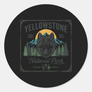 Yellowstone Wyoming National Parks Outdoors Nature Classic Round Sticker