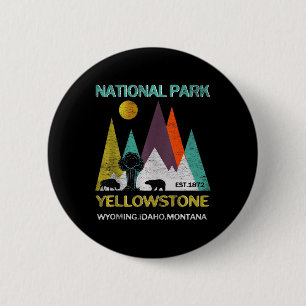 Yellowstone Wyoming Us National Park Camping Hikin 6 Cm Round Badge
