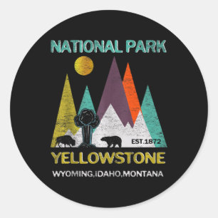 Yellowstone Wyoming Us National Park Camping Hikin Classic Round Sticker