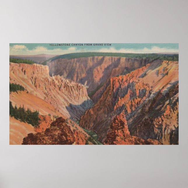 Yellowstone, WYView of Yellowstone Canyon Poster (Front)