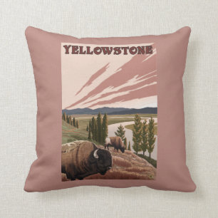 YellowstoneBison Scene Cushion