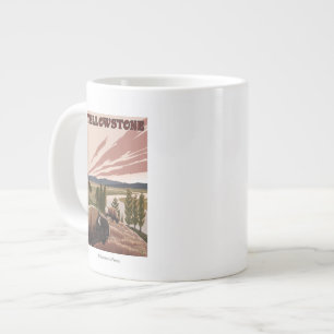 YellowstoneBison Scene Large Coffee Mug