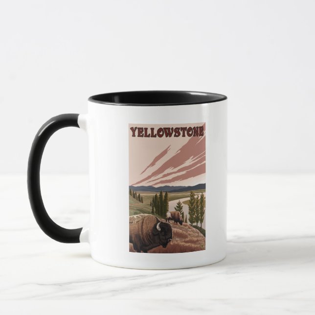 YellowstoneBison Scene Mug (Left)