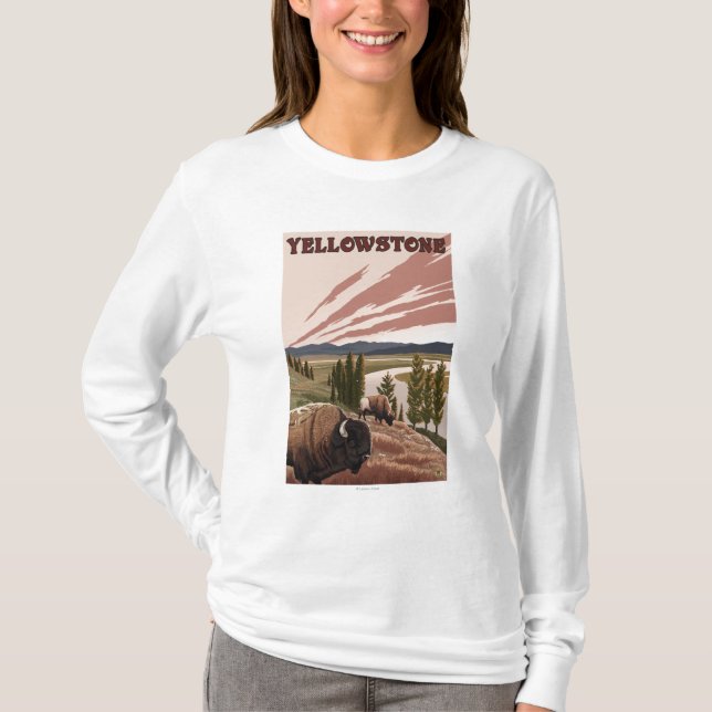 YellowstoneBison Scene T-Shirt (Front)