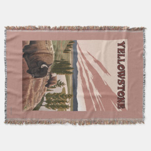 YellowstoneBison Scene Throw Blanket
