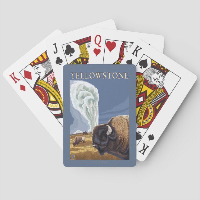 YellowstoneBison with Old Faithful Playing Cards (Back)