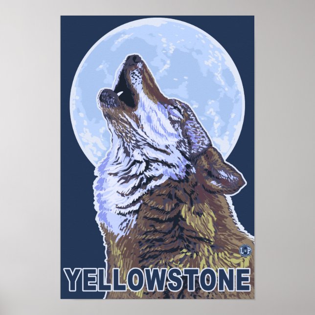 YellowstoneHowling Wolf Poster (Front)
