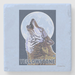 YellowstoneHowling Wolf Stone Coaster
