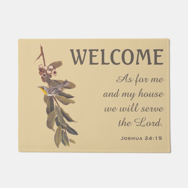 Yellowthroat Bird and Verse Doormat (Front)