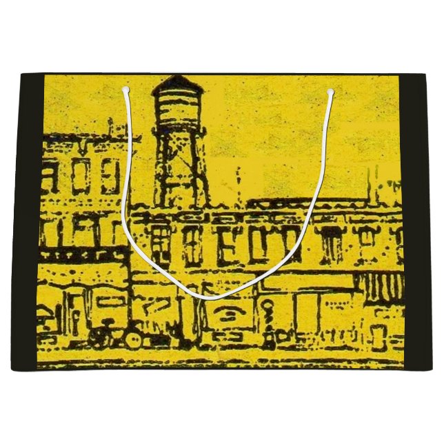 Yellowville houses and storefronts and water tower large gift bag (Front)