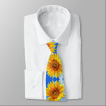 Yelow Sunflowers and Bees Neck Tie<br><div class="desc">Ties with Yellow Sunflower and Bees on Blue Sky - Summer Day - You can also personalize - or Choose / Add Your Unique Photo - Image / Text - Name / Color / Font / Size / more - Make Your Special Gift - Resize and move or remove and...</div>