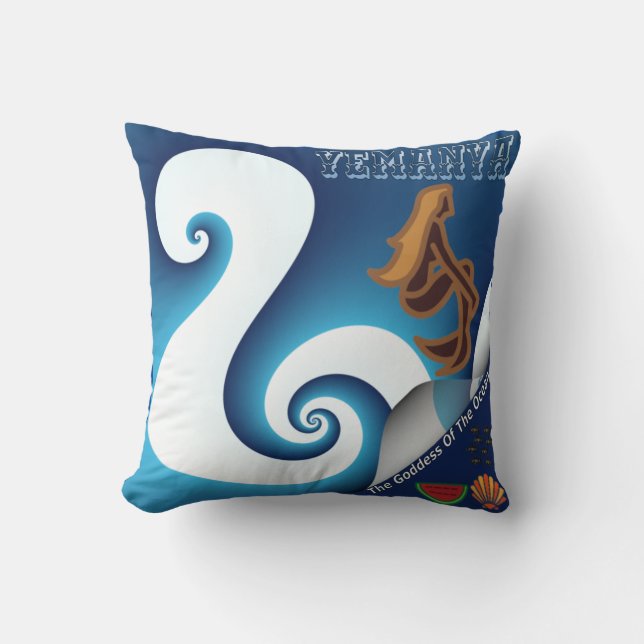 Yemanya Goddess Of The Ocean Cushion (Front)