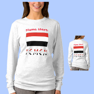 Yemen and Yemeni Flag Red Personalisation Women's  T-Shirt