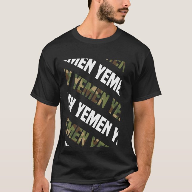 Yemen Camo Pattern Green Camouflage T-Shirt (Front)