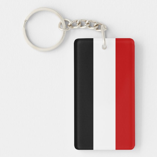 yemen country long flag nation symbol name key ring (Front)