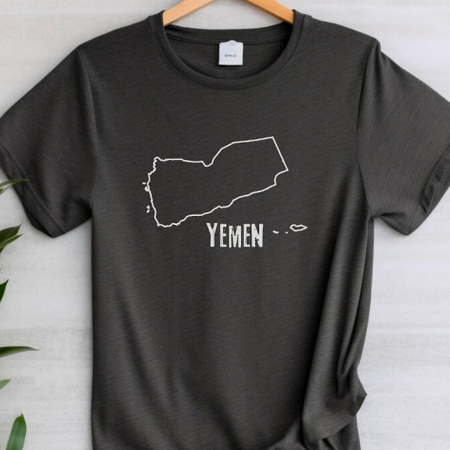Yemen Country Map Yemeni Boundary Line Land Shape T-Shirt (Creator Uploaded)