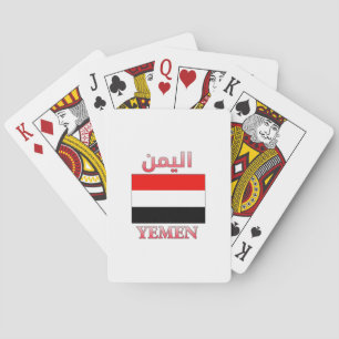 Yemen Flag اليمن Arabic & English WordArt Playing Cards
