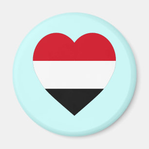 Yemen Flag Heart Magnet