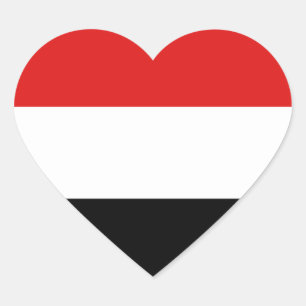 Yemen Flag Heart Sticker