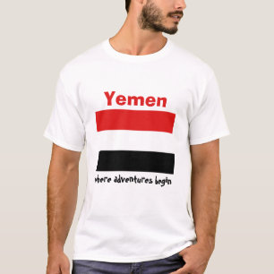 Yemen Flag + Map + Text T-Shirt