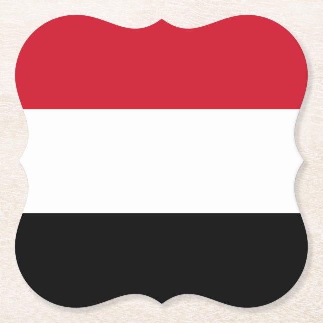 Yemen Flag Paper Coaster (Front)