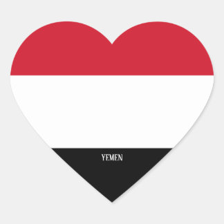 Yemen Flag Splendid Patriotic Heart Sticker