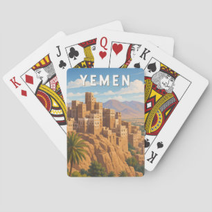 Yemen Illustration Travel Art Vintage Playing Cards