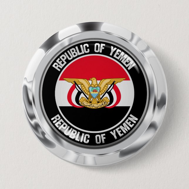 Yemen Round Emblem 7.5 Cm Round Badge (Front)