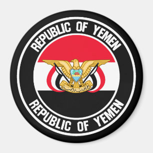 Yemen Round Emblem Magnet
