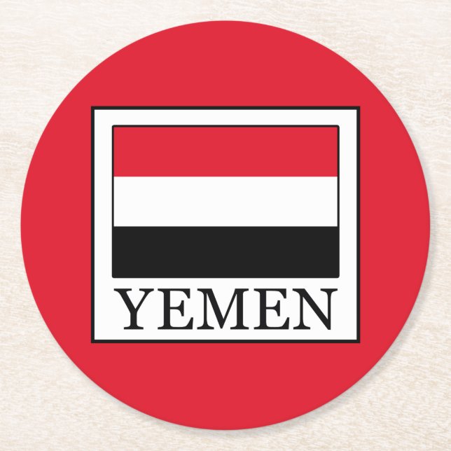 Yemen Round Paper Coaster (Front)