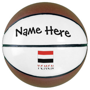 Yemen Yemeni Flag Black Personalisation Basketball