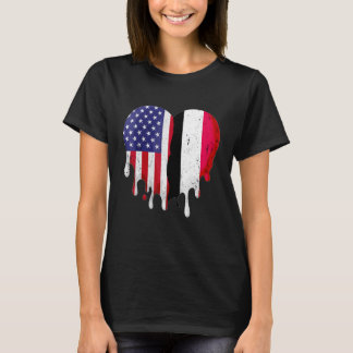 Yemeni American Patriot Grown Country Melting Hear T-Shirt