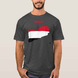 Yemeni Flag inside Map of Yemen tee