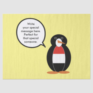 Yemeni Talking Ms. Penguin Personalised Tissue Paper