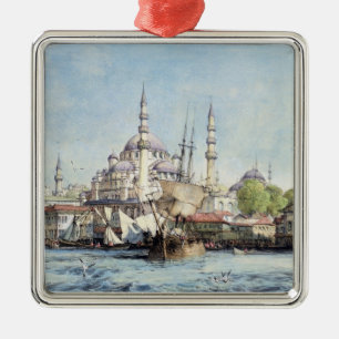Yeni Jami and St. Sophia from the Golden Horn, pla Metal Tree Decoration
