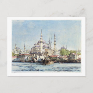 Yeni Jami and St. Sophia from the Golden Horn, pla Postcard