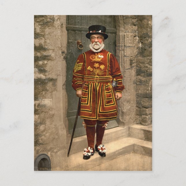 Yeoman of the Guard, Tower of London c.1895 Postcard (Front)