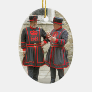 Yeoman warders, or beefeaters on duty ceramic tree decoration