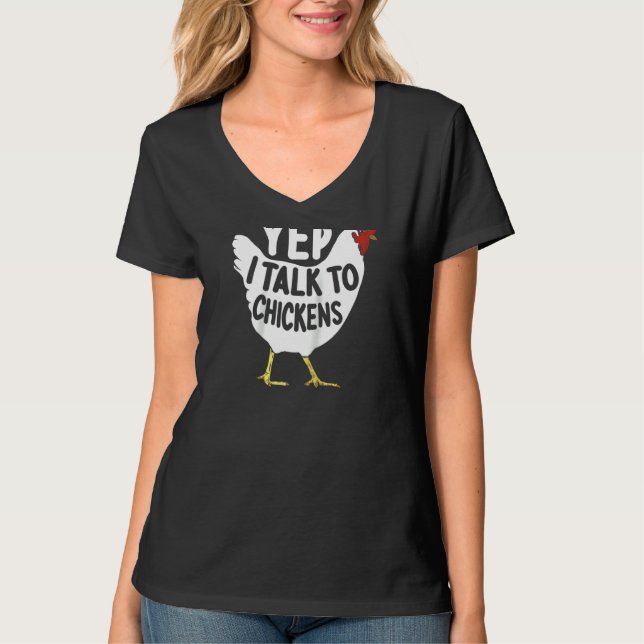 Yep I Talk To Chickens Chicken Farmer Raglan T-Shirt (Front)