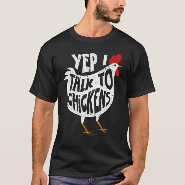 Yep I Talk To Chickens  Cute Chicken Buffs Tee (Front)