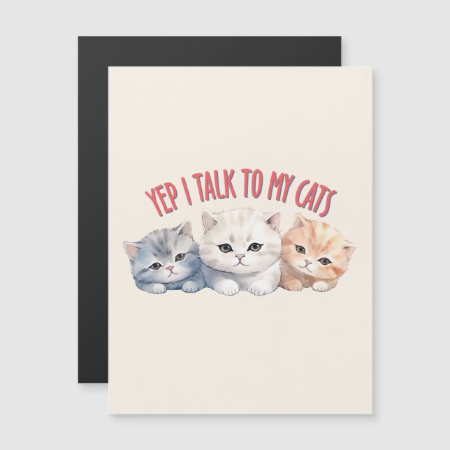 Yep, I Talk to My Cats – Adorable Trio Cat Design (Front/Back)