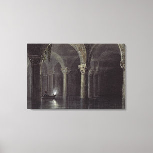 Yere Batan Serai (The Cisterns) Istanbul, engraved Canvas Print
