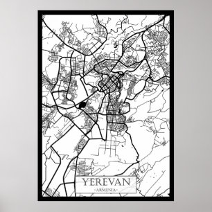 Yerevan Armenia City Map Poster